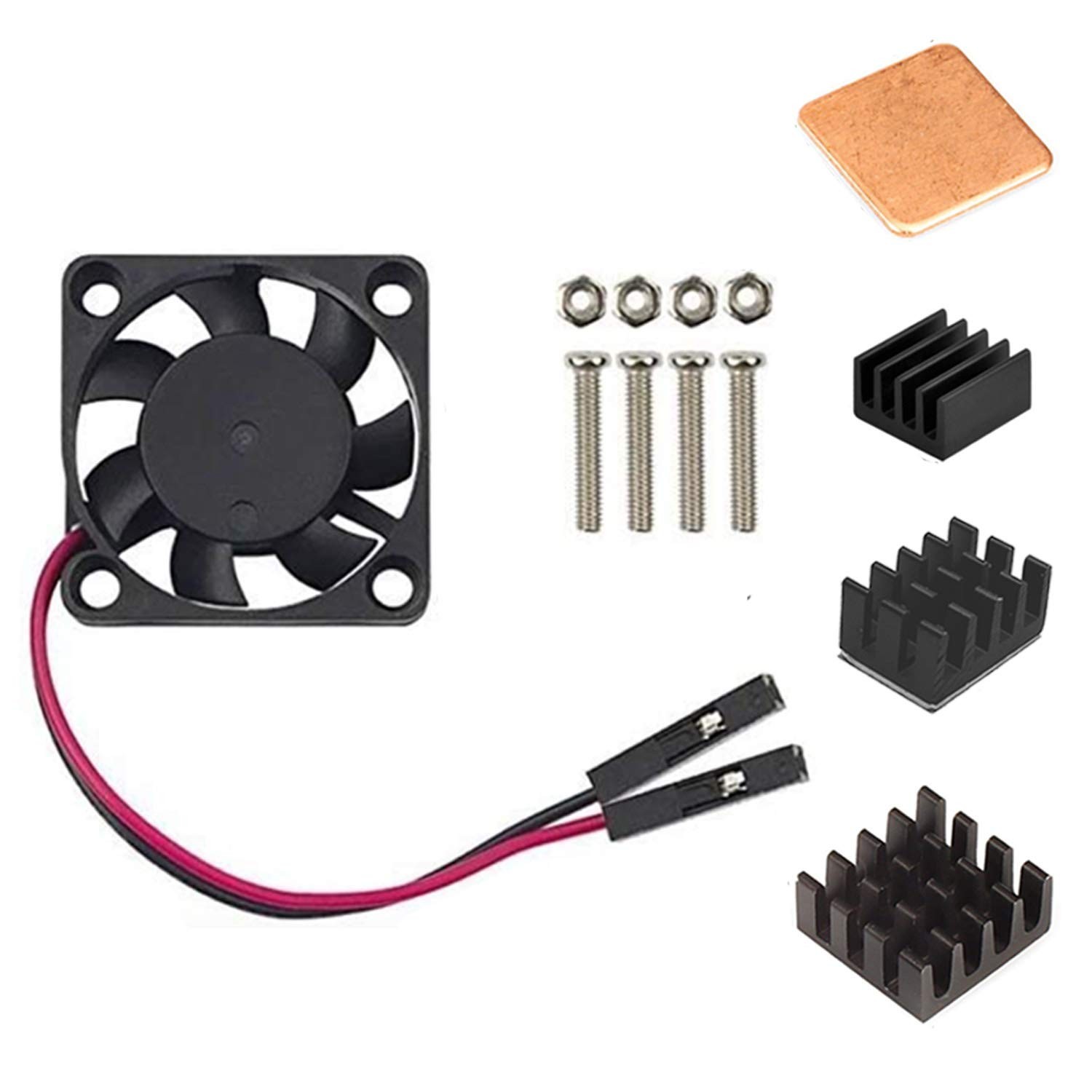 Easycargo Raspberry Pi 4 Heatsink Fan Kit for Cooling Black 1 pack
