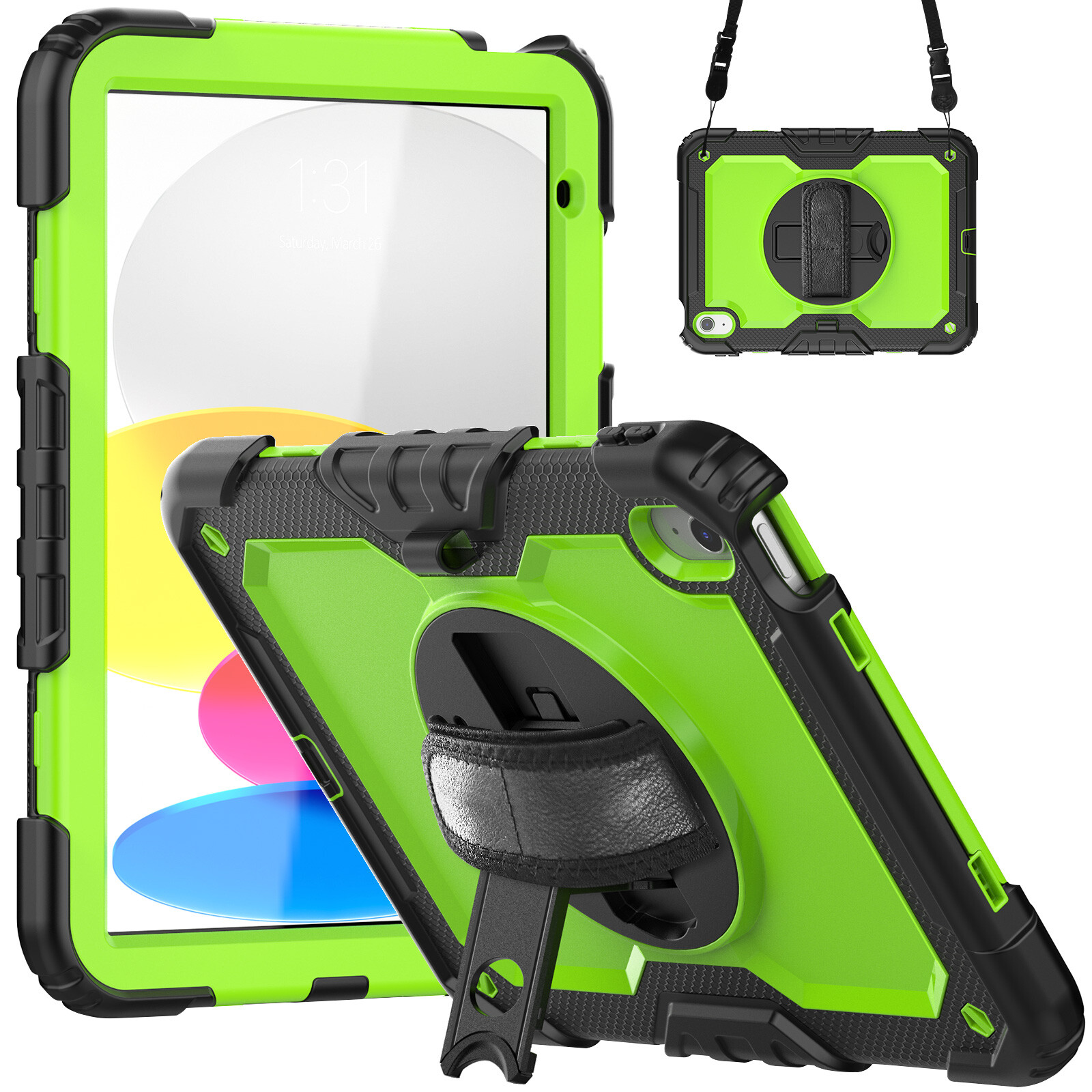 Full-Body Drop Protection Case with Hand & Shoulder Strap For iPad 5/6/7/8/9th