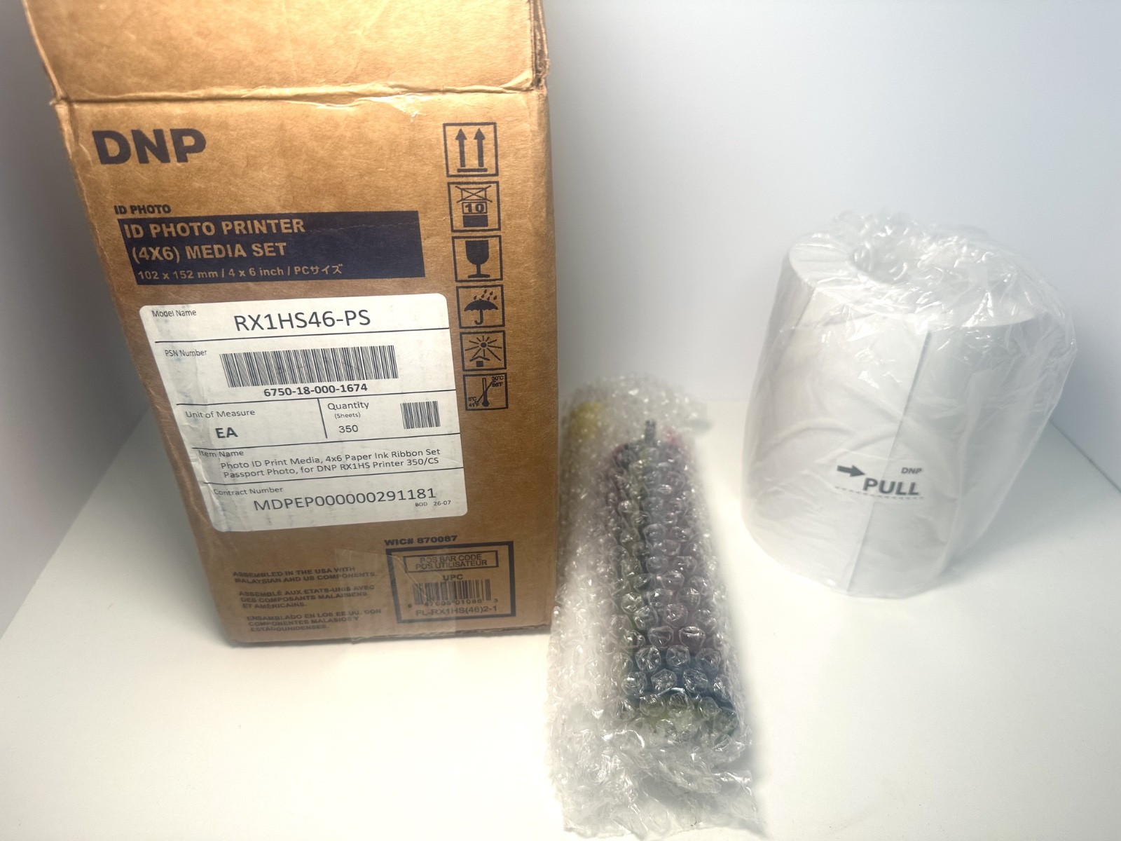 DNP 4x6" Paper and Ink Roll Media Set for IDW500 ID Photo Printer - 350 Prints