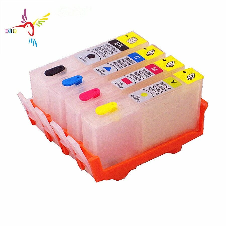 4pc/Set Refill Ink Cartridge 670 920ARC Chip for HP Officejet6500 6000 7000 7500