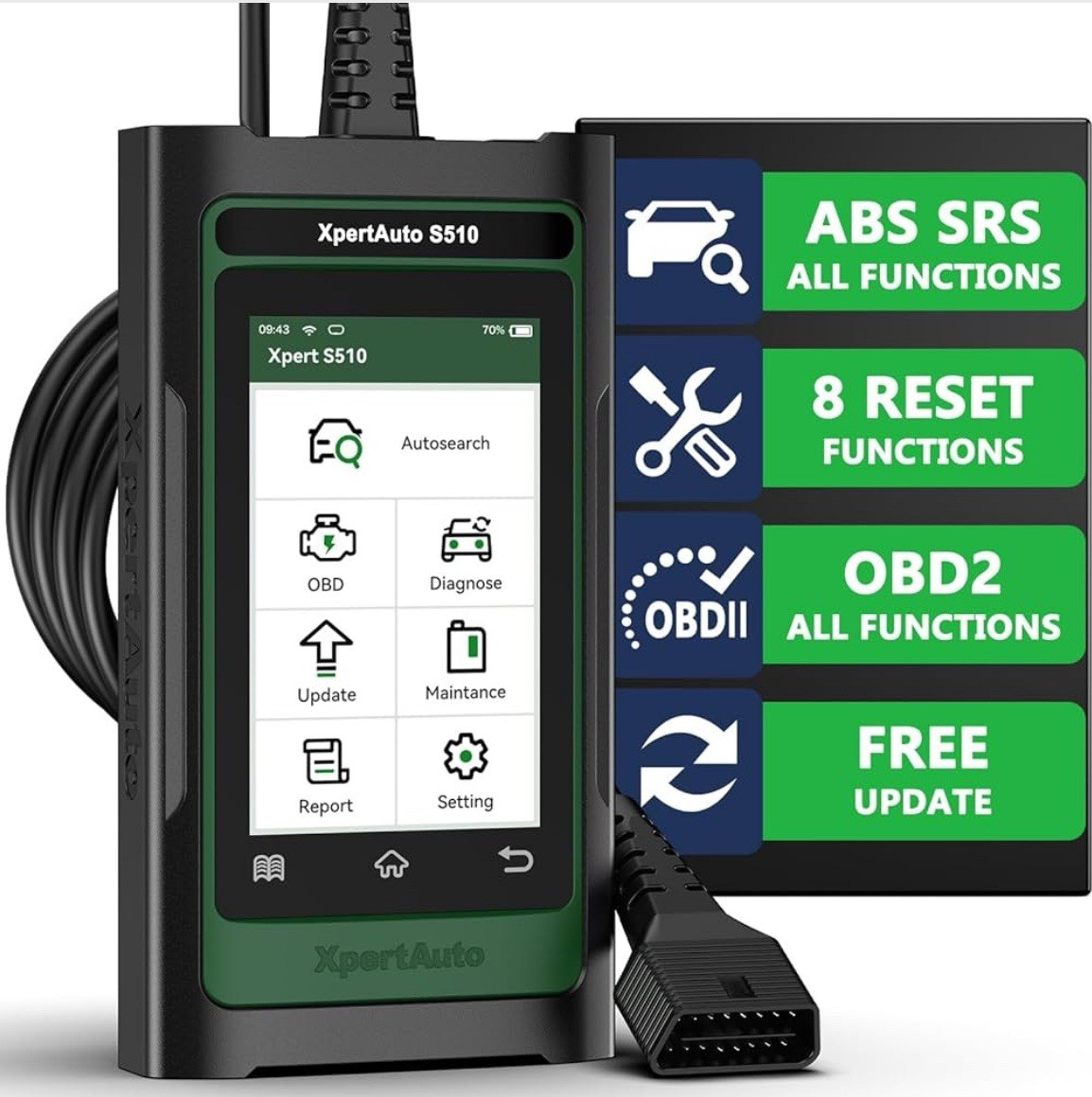 S510/512 Scanner Diagnostic Tool, Car Code Reader and Reset Tool with ABS SR-