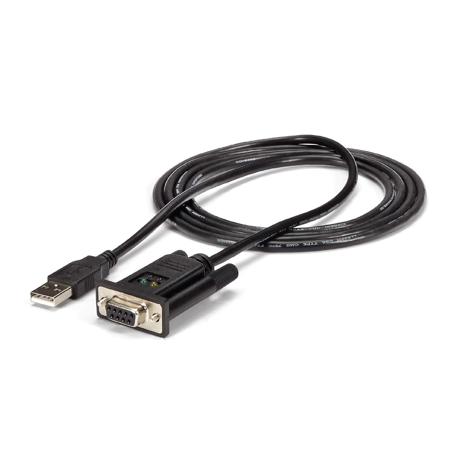 USB to Serial RS232 Adapter 6ft Null Modem TAA Compliant USB to RS232 Converter