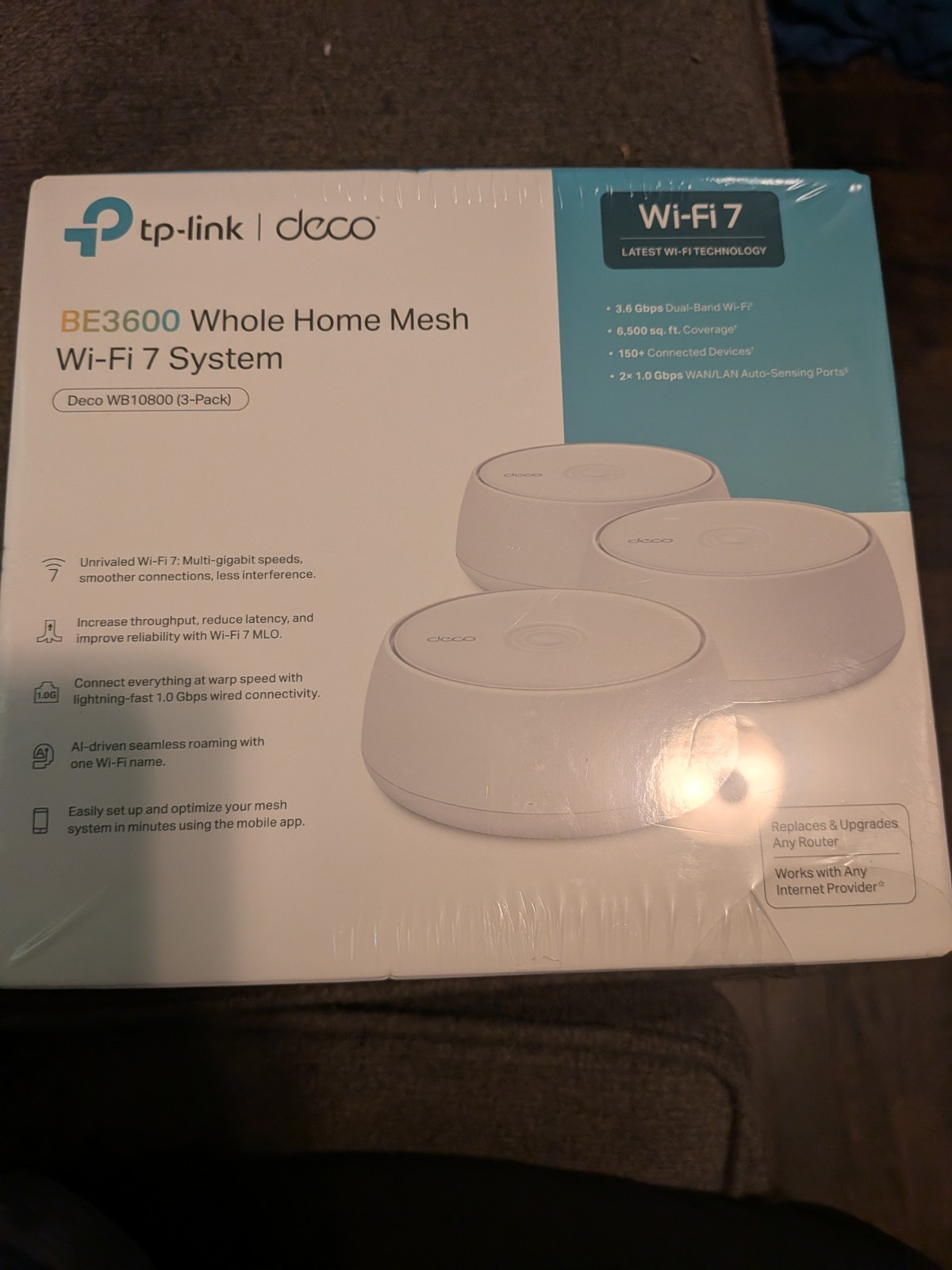 TP-Link BE3600 Whole Home Mesh Wi-Fi 7 System White Deco WB10800 (3 Pack) NEW
