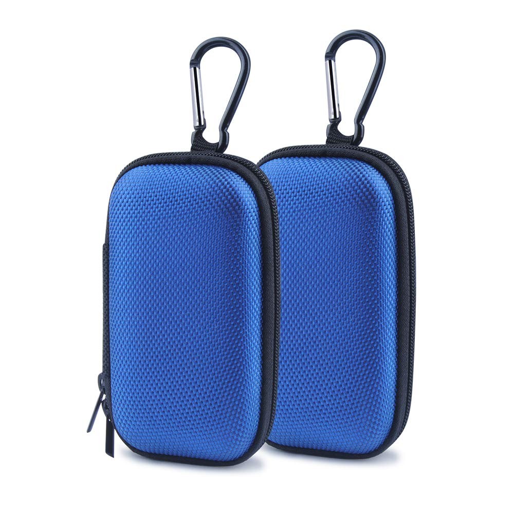 Durable MP3 Player Case, 2Pack Portable Clamshell Headphones Cover, Blue