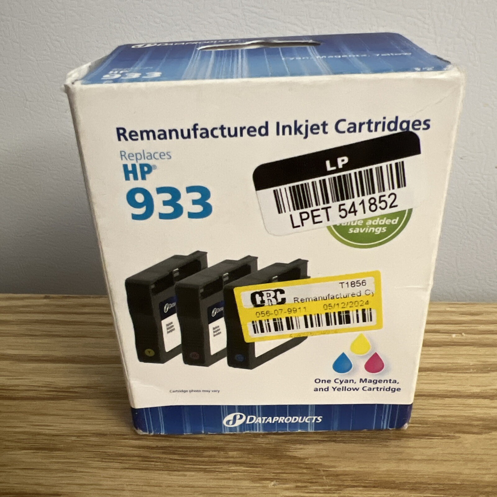 Alternative for HP 933 C/M/Y, Dataproducts SEALED Non-OEM Inkjet Cartridges