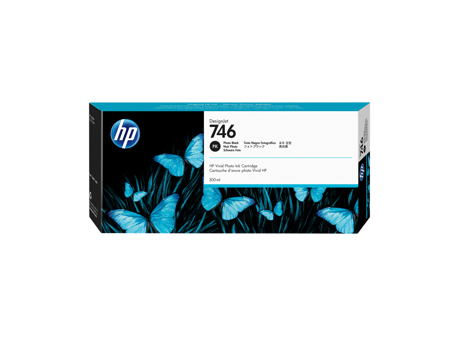 HP 746 300-ml Photo Black DesignJet Ink Cartridge, P2V82A