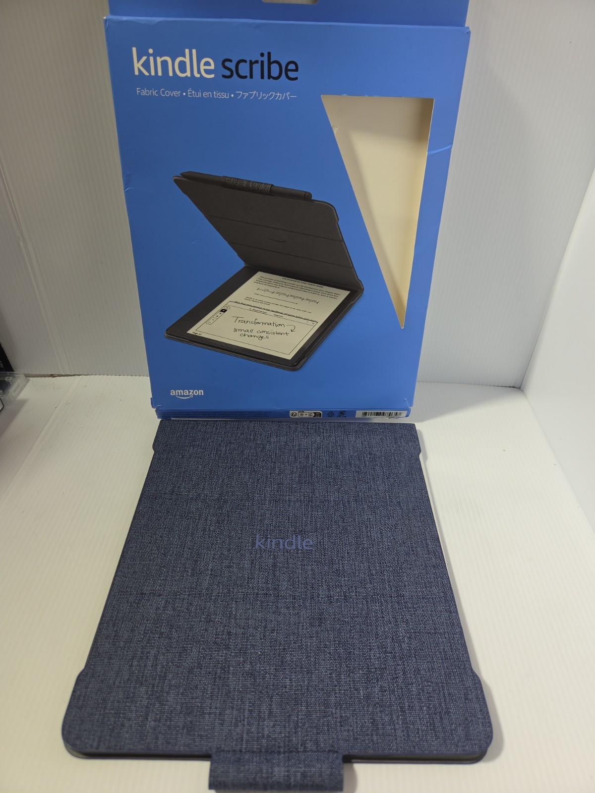 Amazon Kindle Scribe Fabric Folio Cover w/ Magnetic Attach - Denim *NEW*