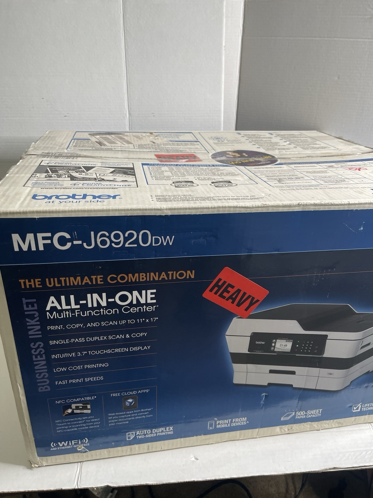 Brother MFC-J6920DW Color Inkjet Printer NO INK 11x17 Wide Format