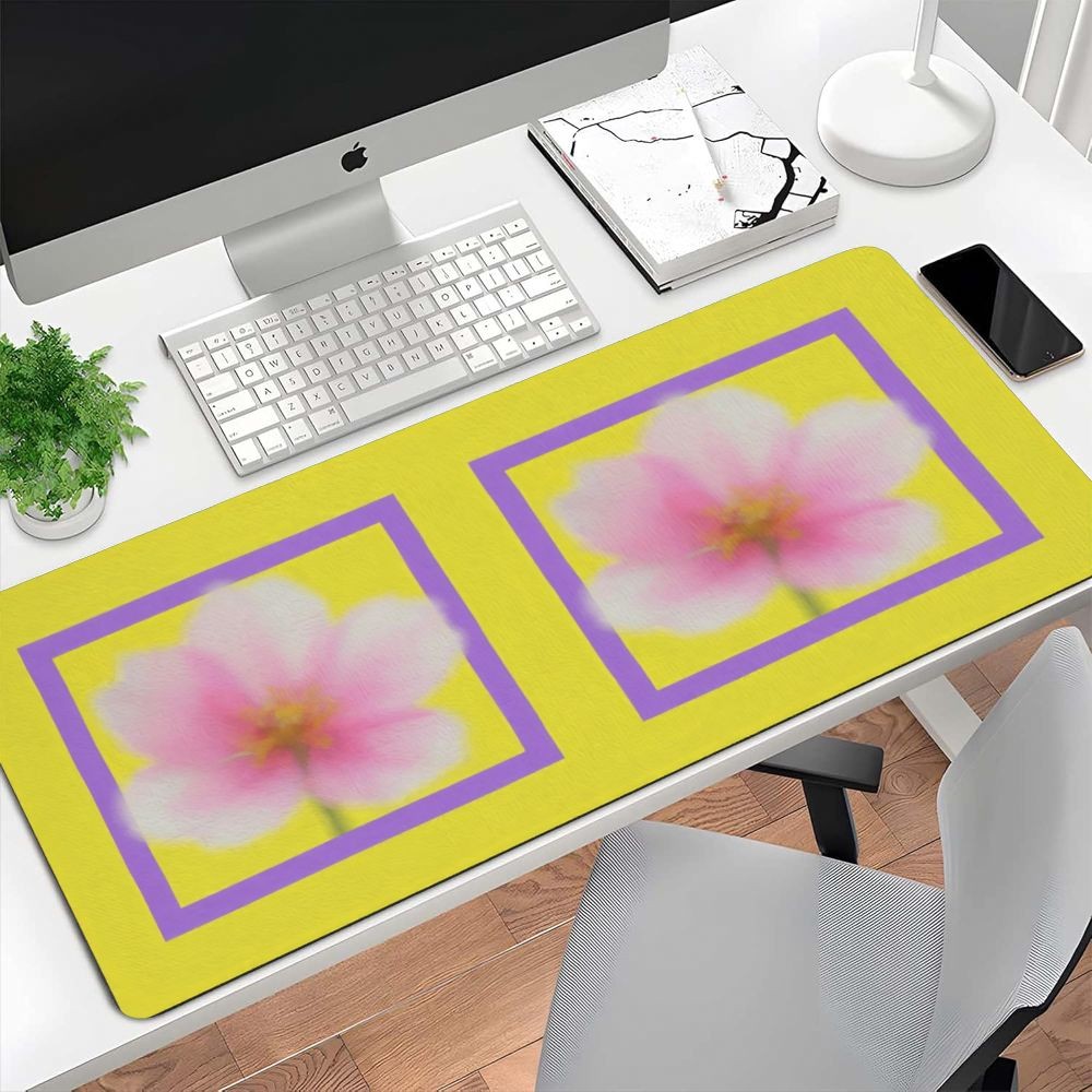 1pc Floral Purple Frame Precise Mouse Tracking Sweat Stain Resistant Easy to W