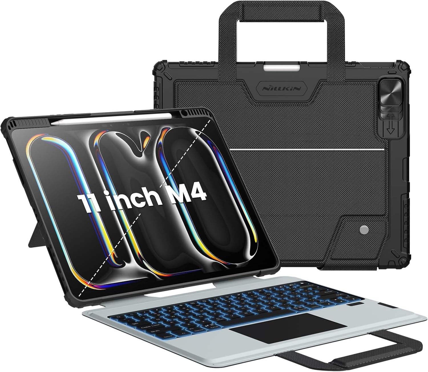 Nillkin Carry Go iPad Pro 11 M4 Backlit Keyboard Case Trackpad Black
