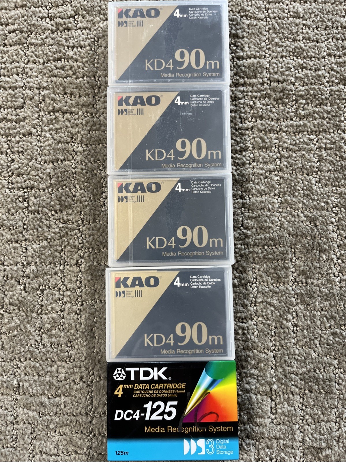 TDK 4mm Data Cartridge DC4-125 KAO KD490m DDS Media Recognition System Lot Read
