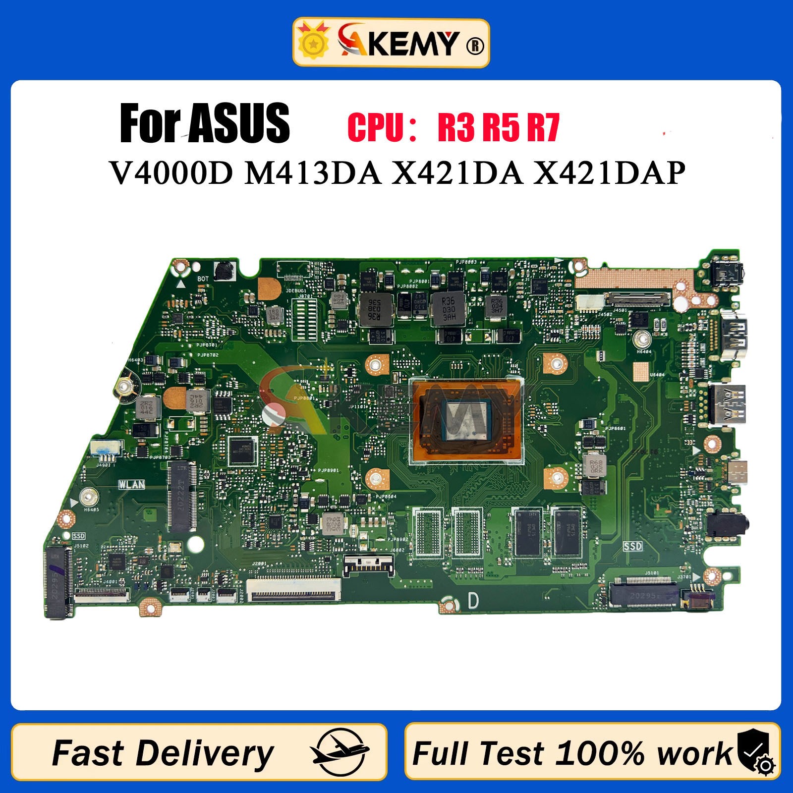 X421DA Laptop Motherboard For ASUS X421DK X421D V4000D X421DAP M413DA tests OK