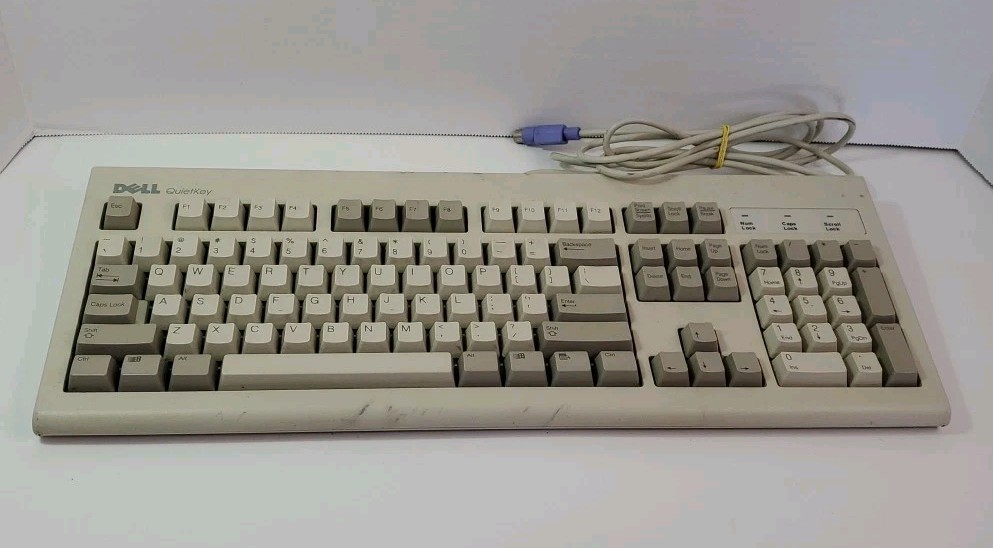 Vintage Dell Quietkey PS/2 Mechanical Keyboard Model RT7D5JTW Dell