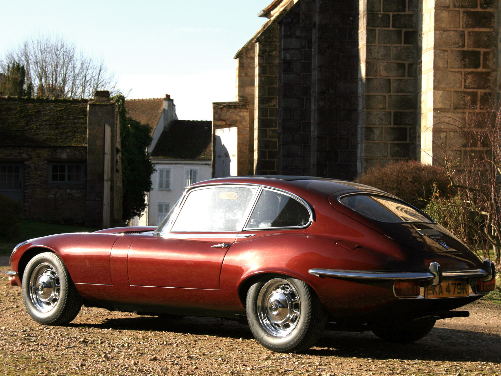 Cars 1971 jaguar e type v12 fixed head coupe uk spec Desk Mat Stitched