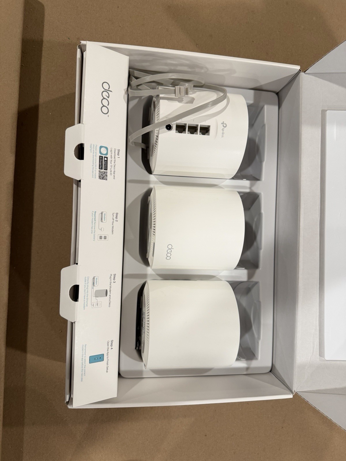 TP-Link Deco X55 AX3000 WiFi 6 Mesh 4 -Pack 6500 Sq Ft 3 Gigabit Ports