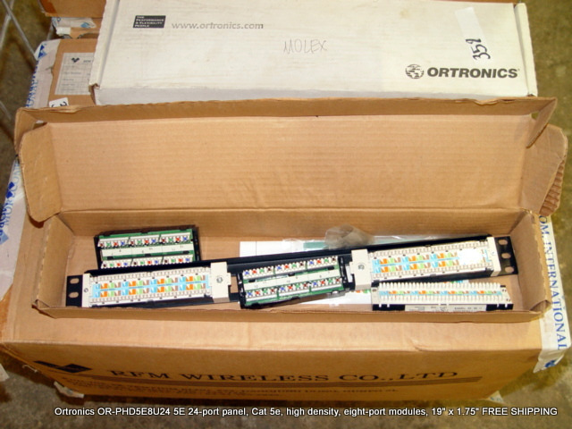 NOS Ortronics OR-PHD5E8U24 5E 24 port panel Cat 5e high density 8 port modules 
