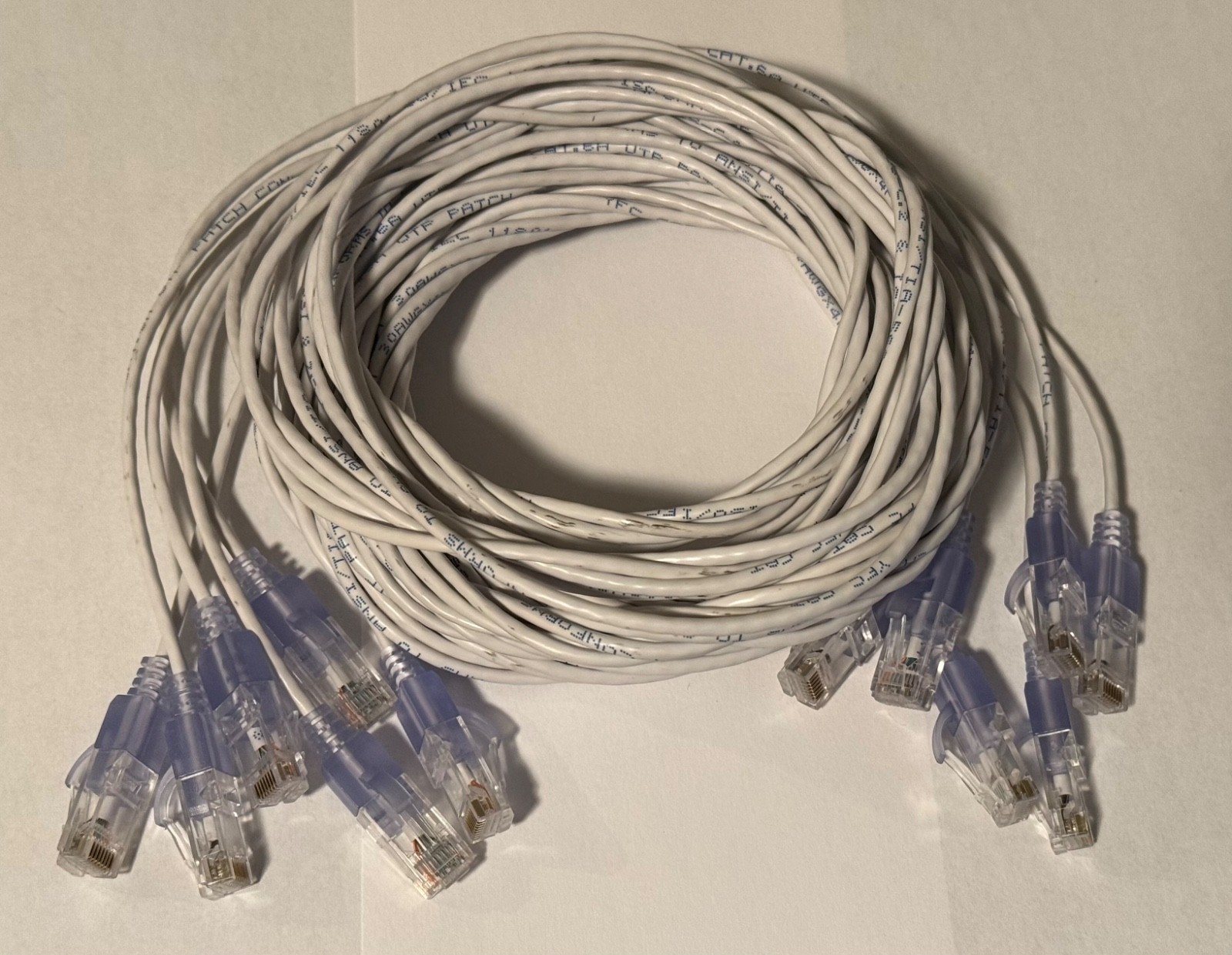Monoprice SlimRun Cat6A Ethernet Patch Cable RJ45 10ft White 6-Pack