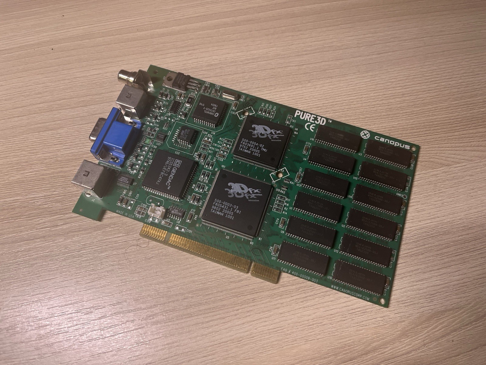 Canopus Pure3d 3dfx Voodoo Graphics 6mb (Voodoo 1) Tested Working