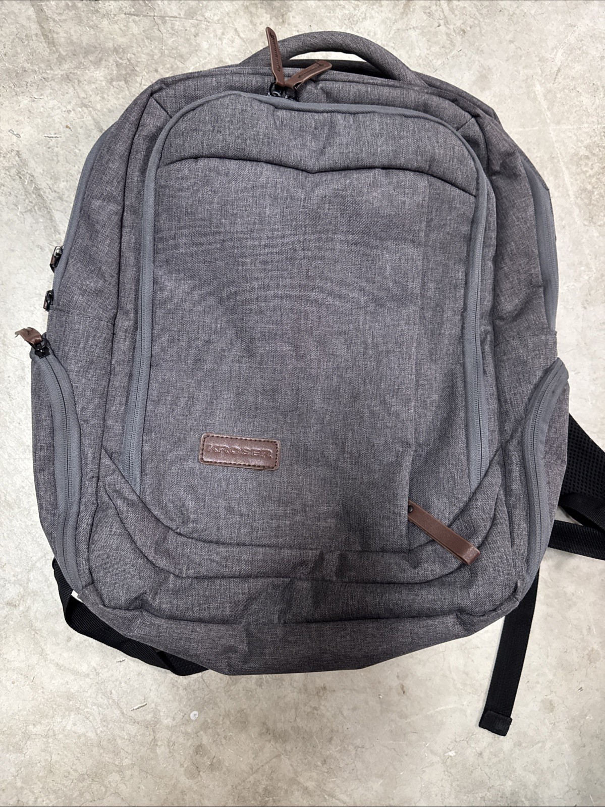 KROSER Laptop Backpack: Fits 17.3 Inch Computer , A-grey-17.3" Padded Back Cargo