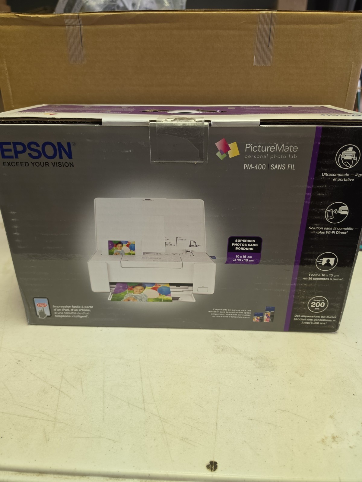 NEW Epson PictureMate PM-400 Desktop Inkjet Printer Color Compact Wireless