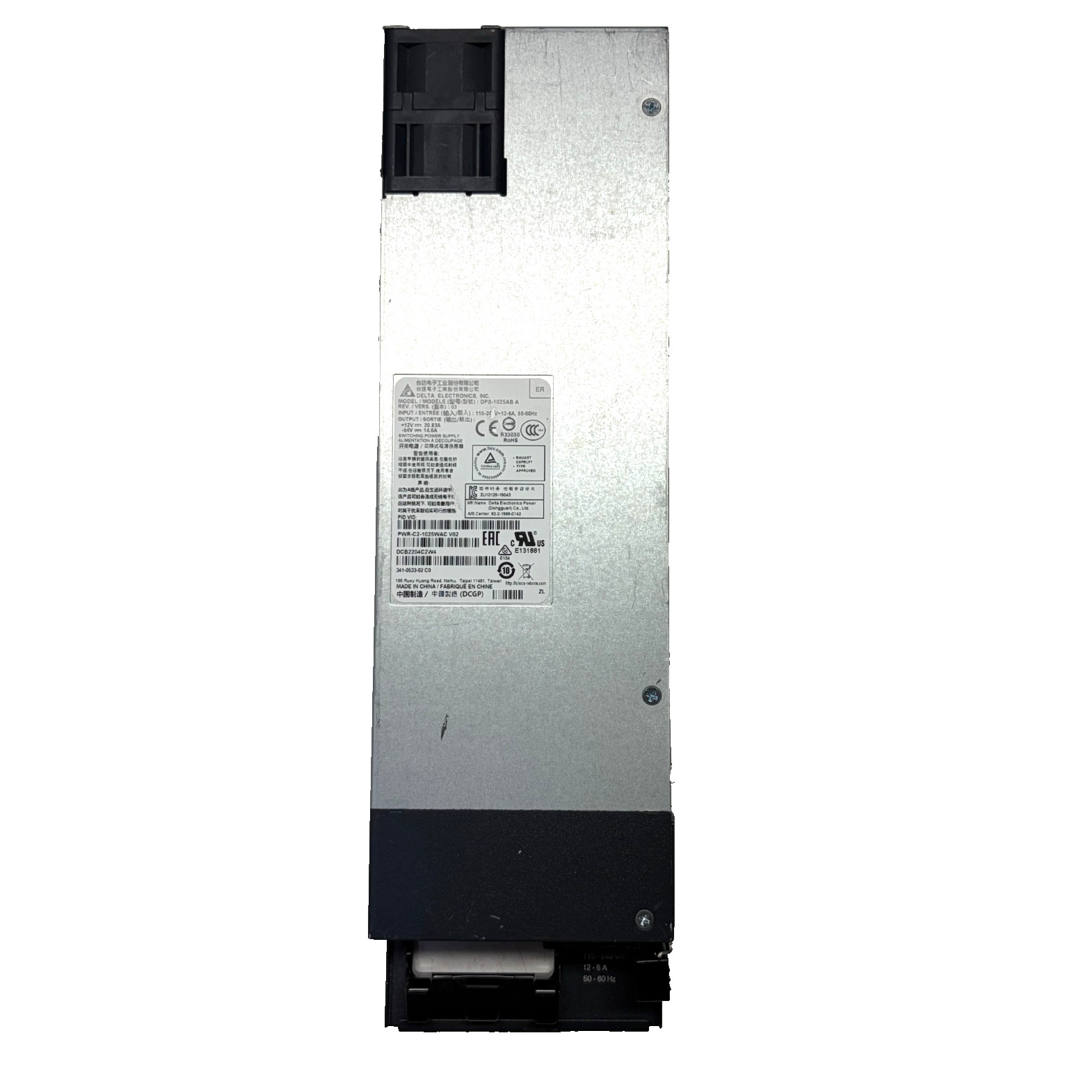 Delta Electronics Power Supply DPS-1025AB A PID VID: PWR-C2-1025WAC V02