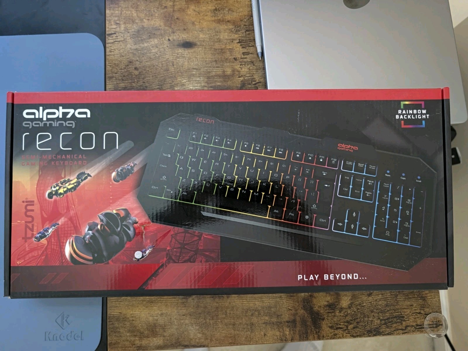 Alpha Gaming Recon Semi-Mechanical Gaming Keyboard LED Backlit Black QWERTY