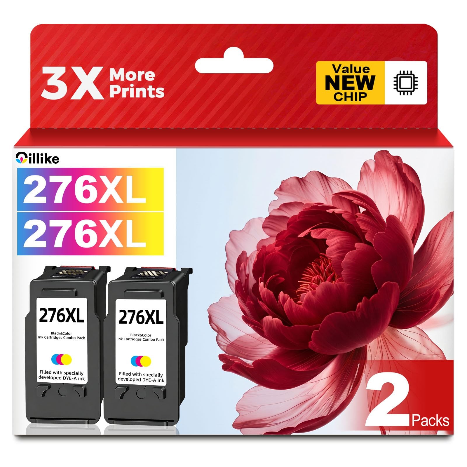 276XL Color Ink Cartridges Replacement for Canon 276 XL CL-276 2 Pack