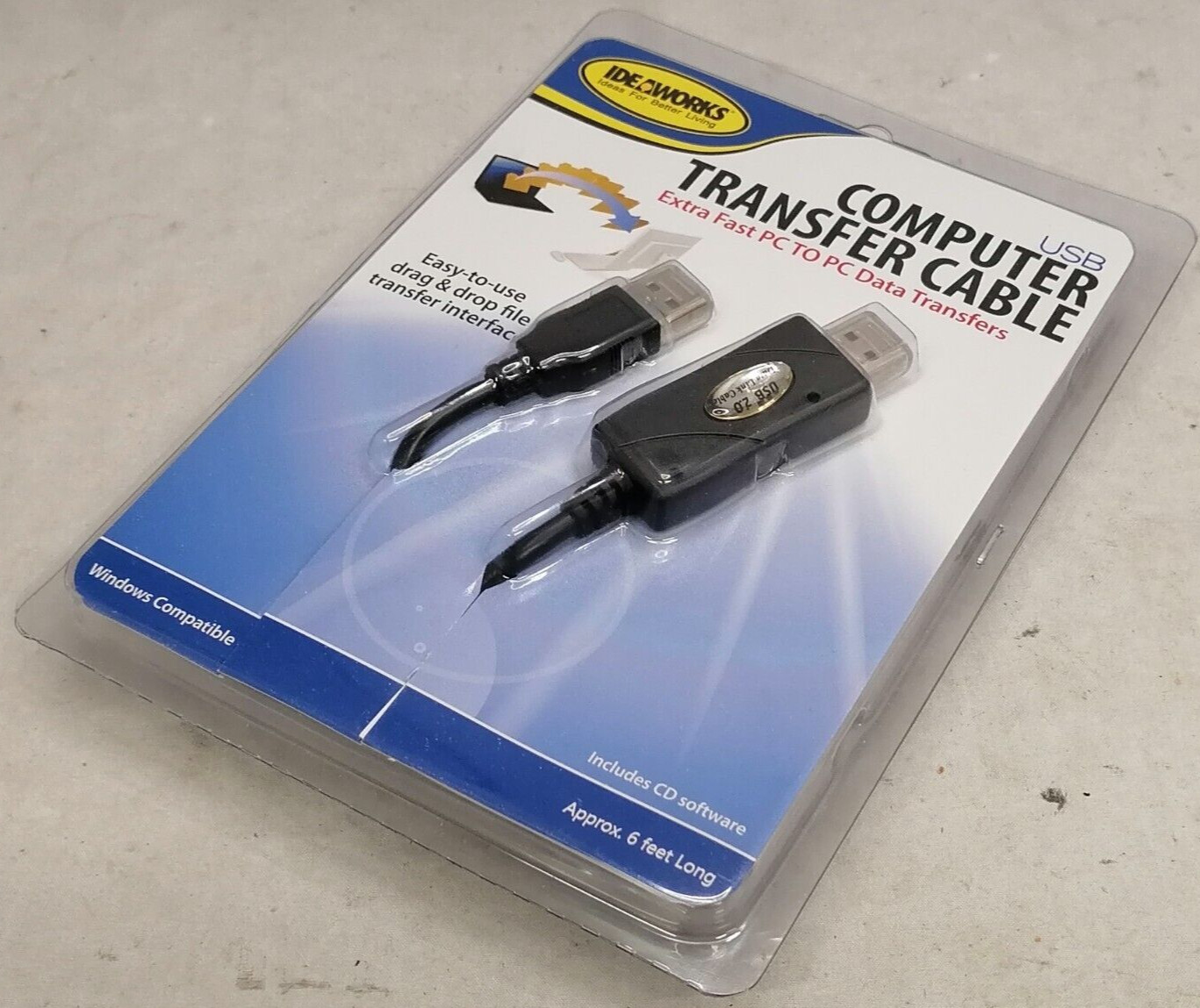 NIB Ideaworks USB 2.0 Computer Transfer Cable