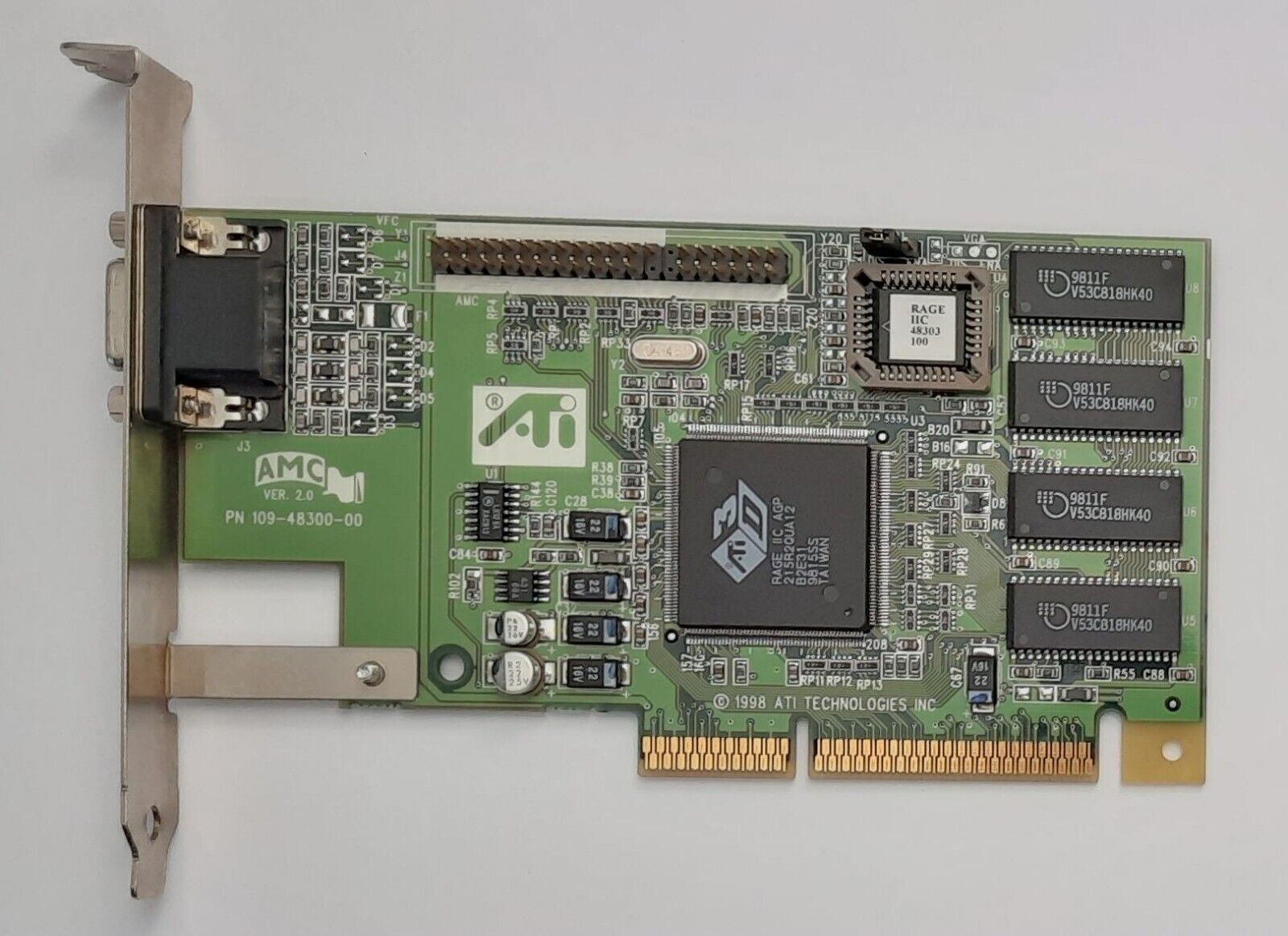 ATI 3D Rage IIC AGP Graphics Card (109-48300-00, 4MB, Retro, 1998)