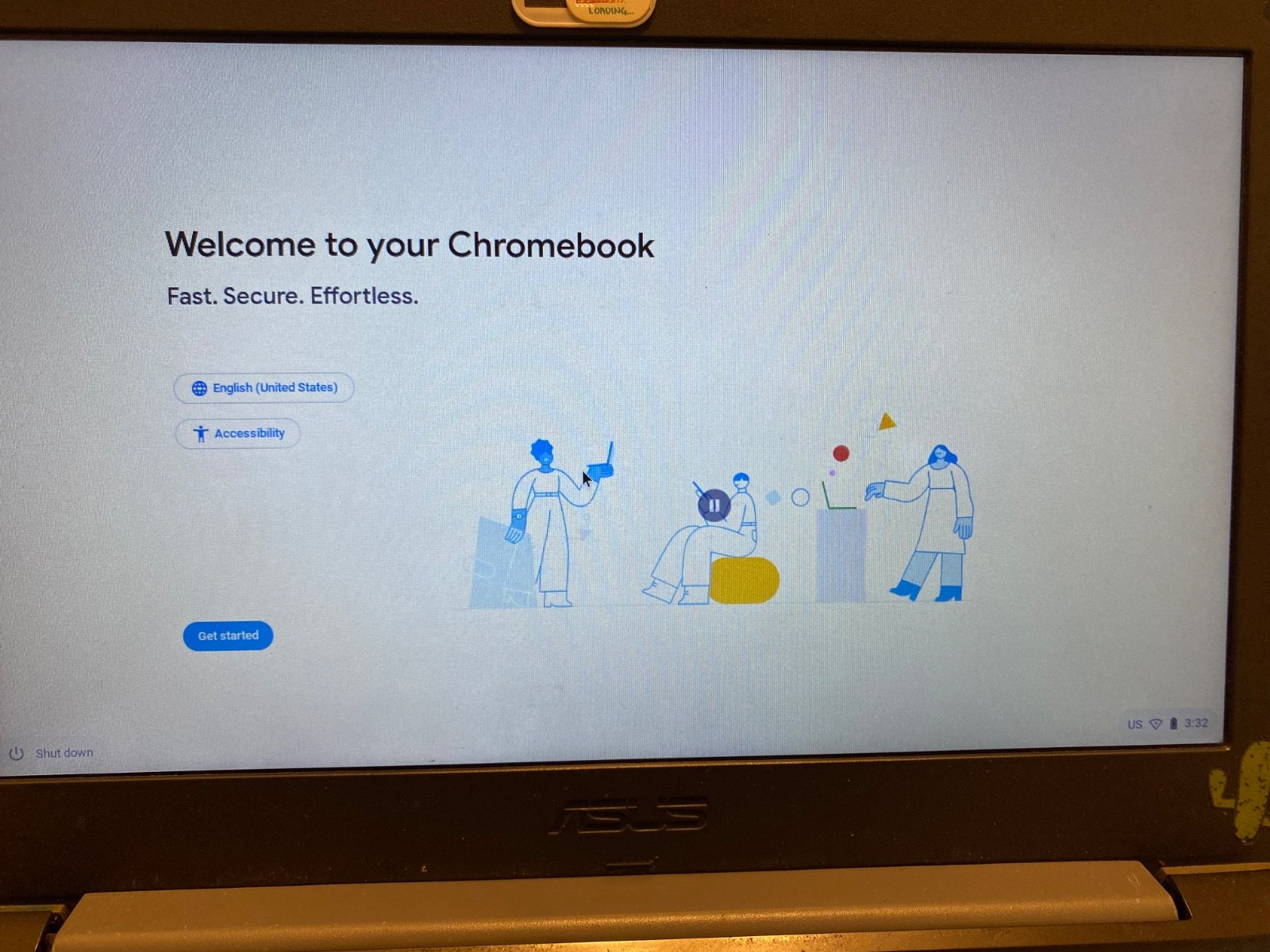 Used ASUS Chromebook -Grey- MODEL: C2025-Intel Model 7265NGW- WITH CHARGER