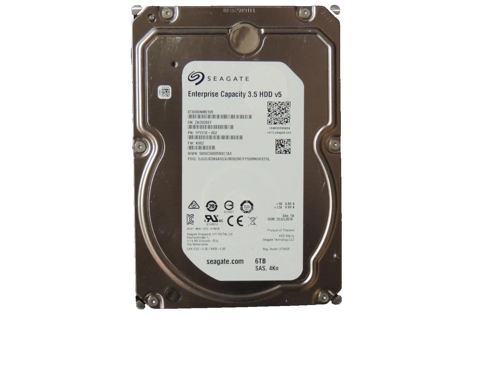 Seagate 6TB Enterprise 3.5" HDD SAS 12Gb/s ST6000NM0105