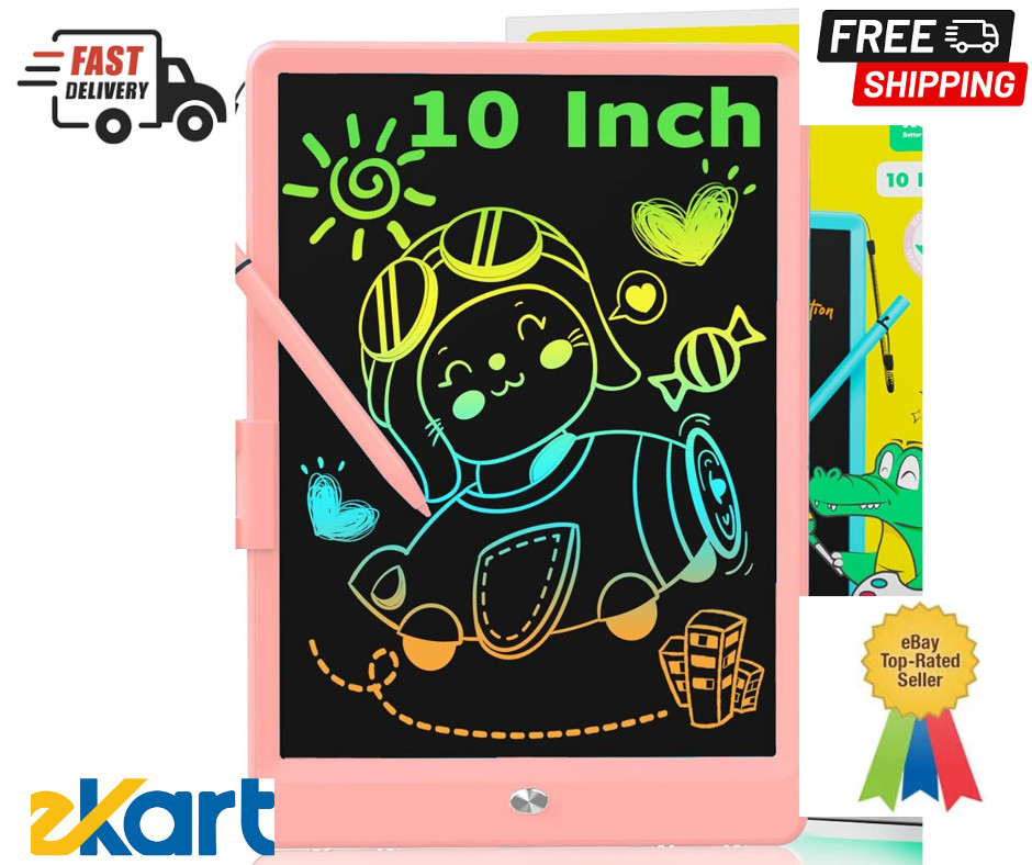 KOKODI LCD Writing Tablet, 10 Inch Colorful Toddler Doodle Board Drawing Tablet,