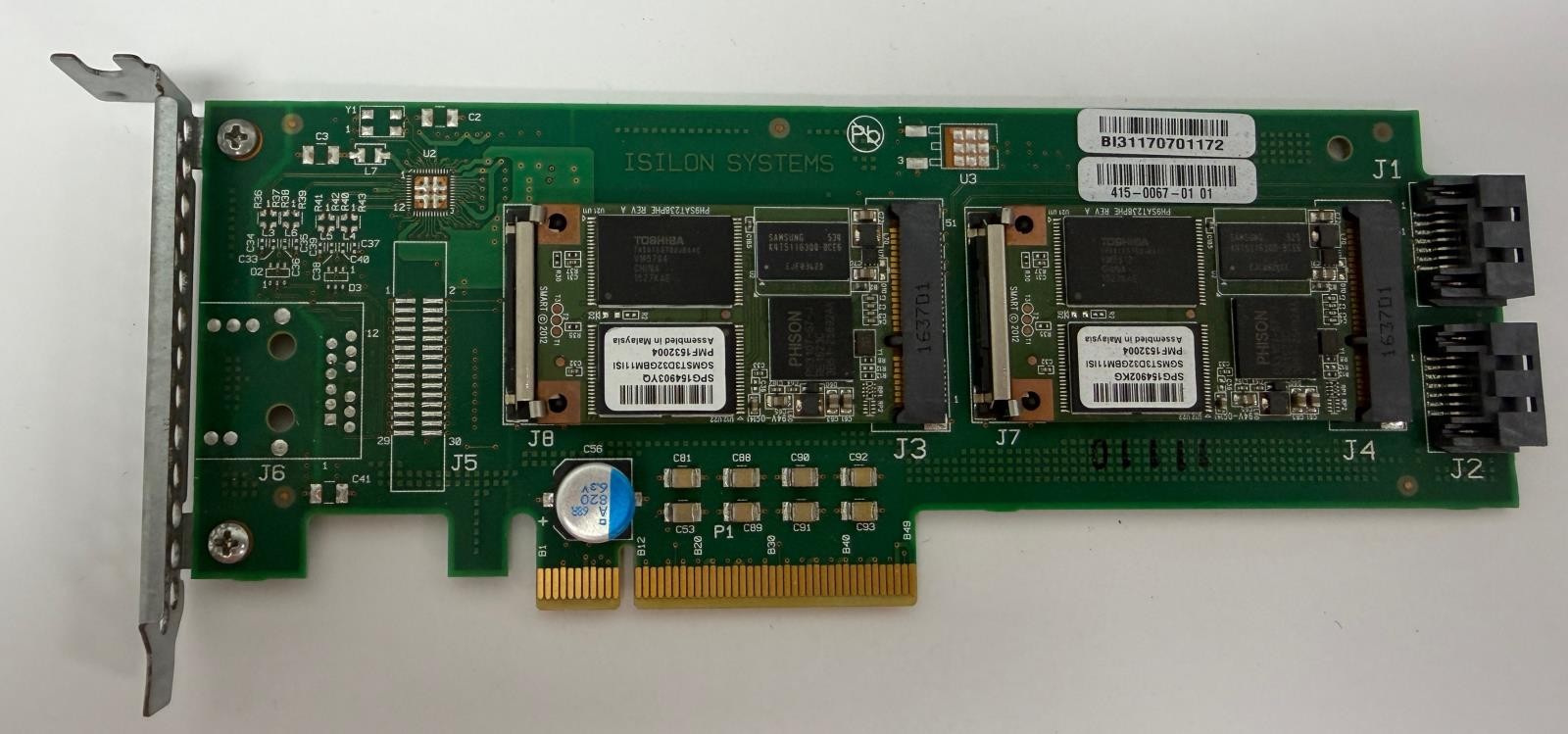 EMC Isilon 415-0067-01 Rev 01 PCIe Dual-Port mSATA Boot Drive Carrier Board