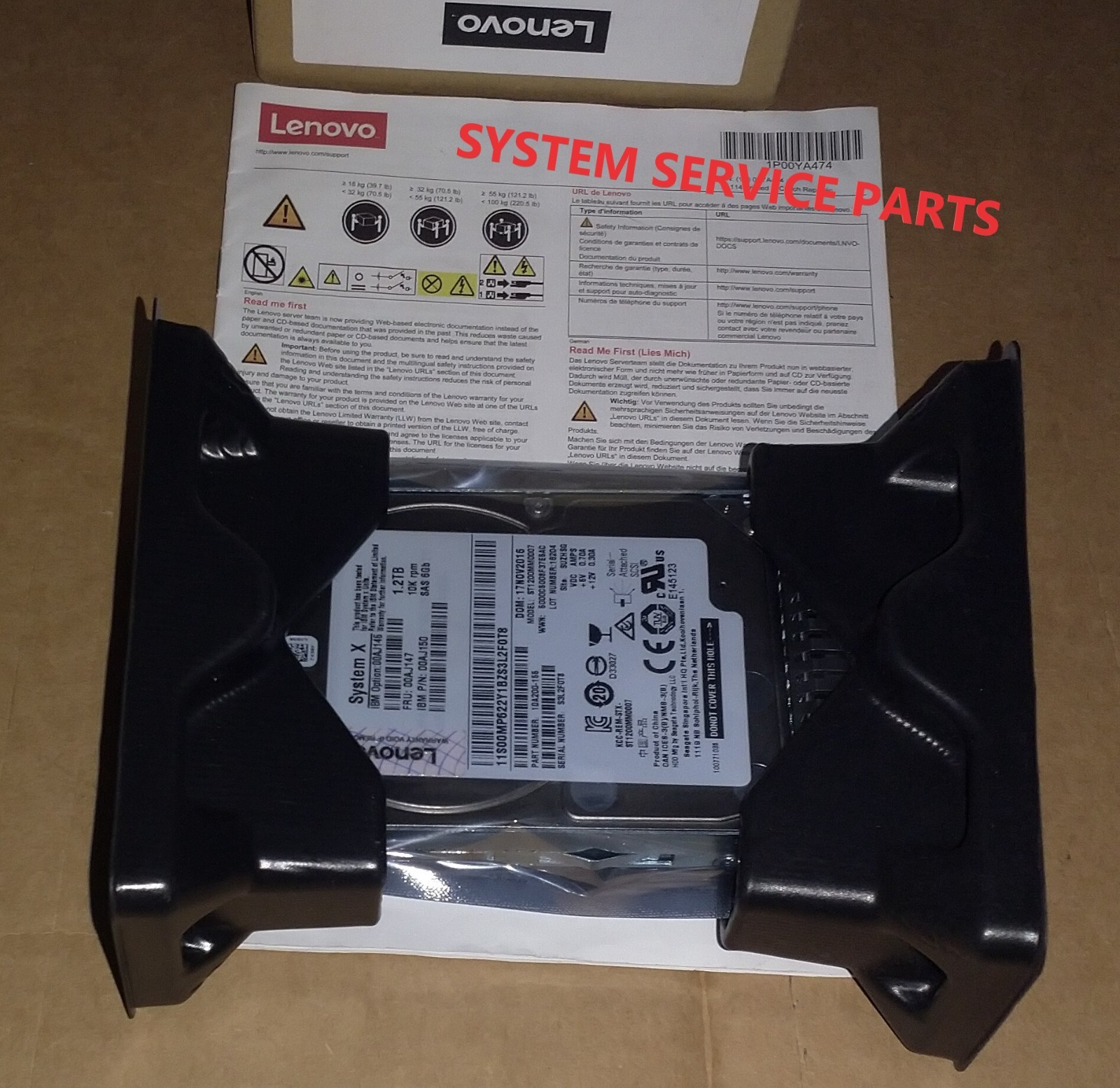 GENUINE IBM LENOVO 1.2TB SAS 10K 2.5 6Gbps HARD DISK 00AJ147 00AJ146 00AJ150 NEW