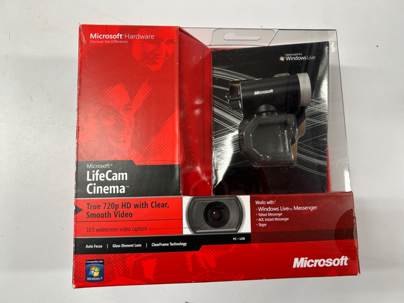 Microsoft Life Cam Cinema H5D00001 Model #1393 Web Camera Windows Live Open Box
