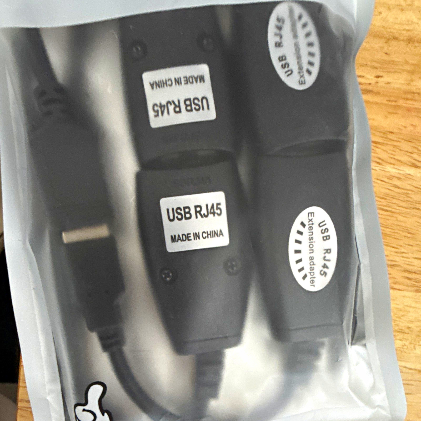 USB Standard Type A Male to RJ45 Female Extension Adapter, Black, 2 Pack,  10ft