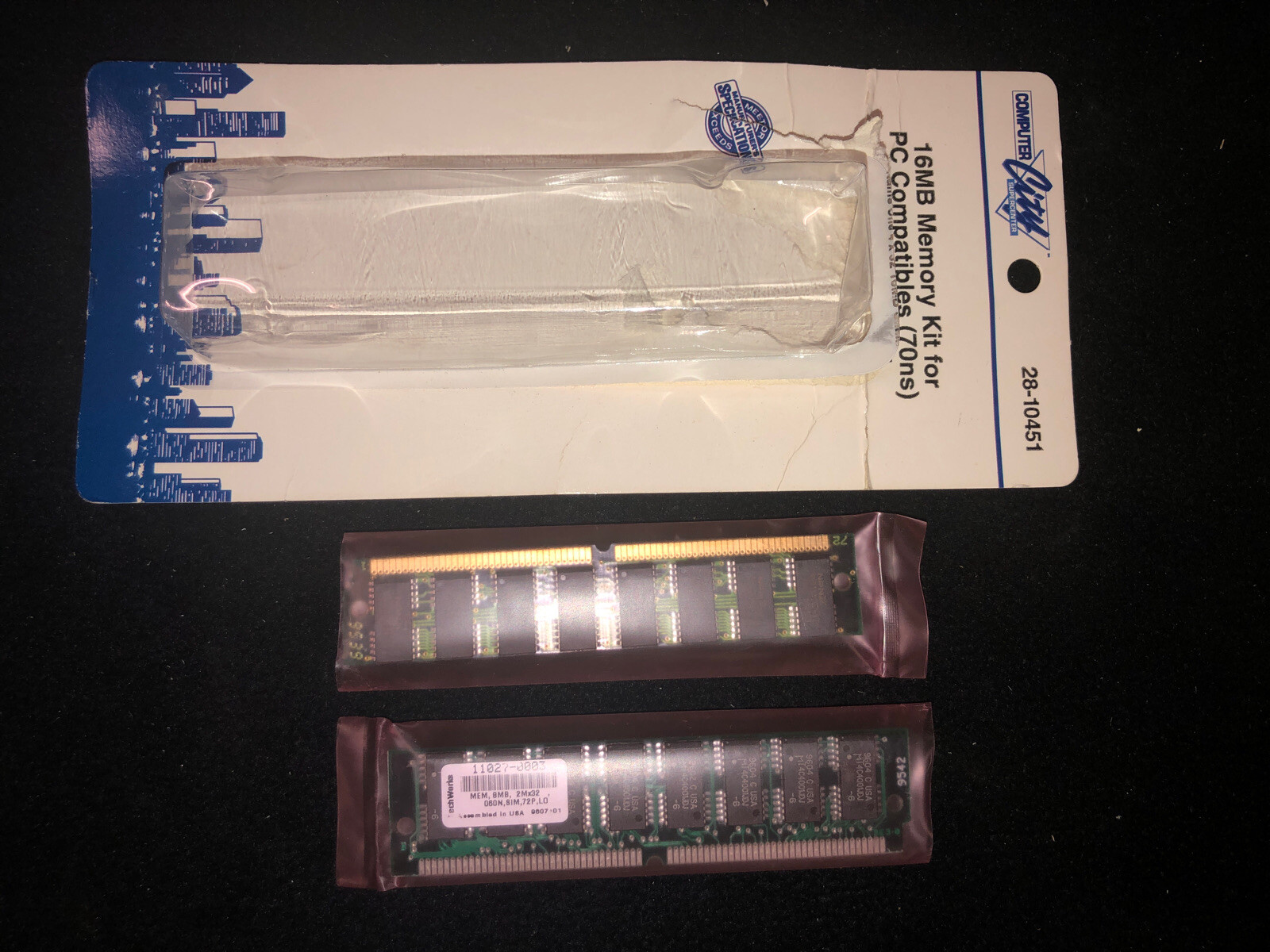 16 MB Kit. SIMM RAM MODULE, TECHWORKS 11027-0003, 60NS, FPM, NON-PARITY, 72 PIN