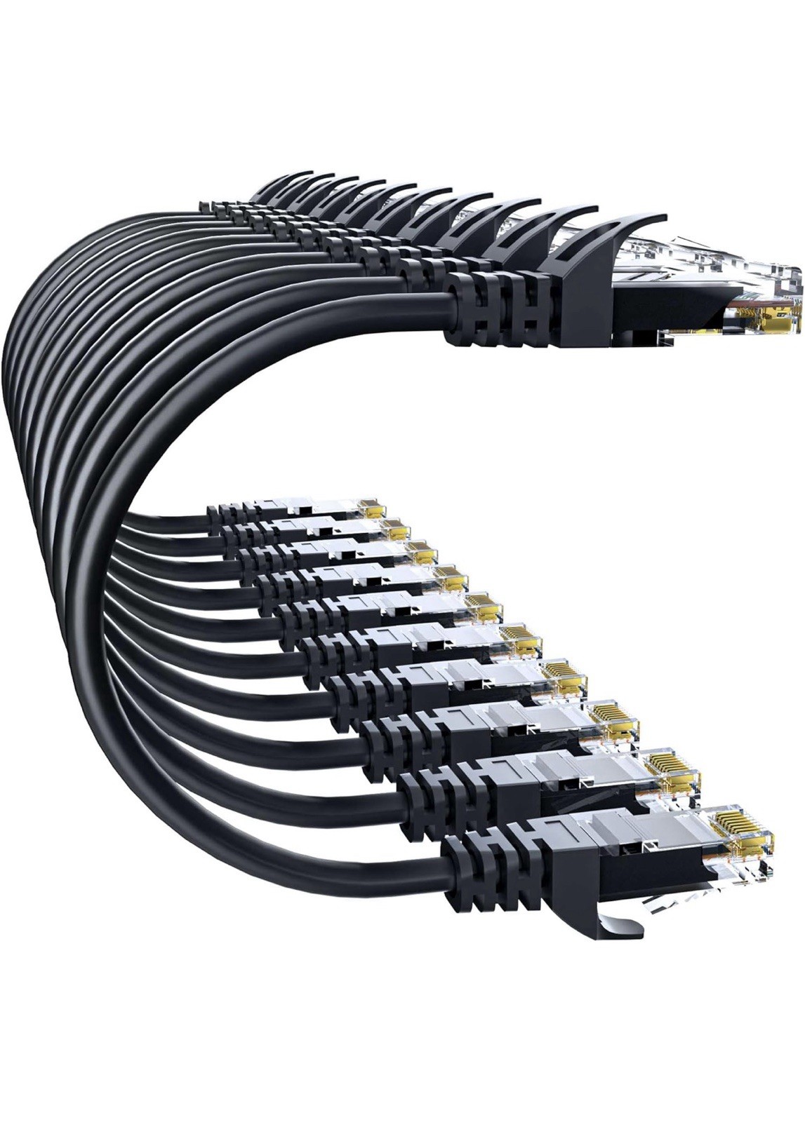 Cat 6 ethernet cable 6FT / 10 Pack Patch 10Gbps - High Speed UTP / Home& Office-