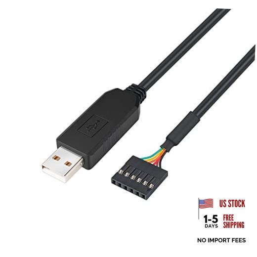USB to TTL Serial 5V Adapter Cable with FTDI FT232RL Chip 6 Pin 0.1 inch