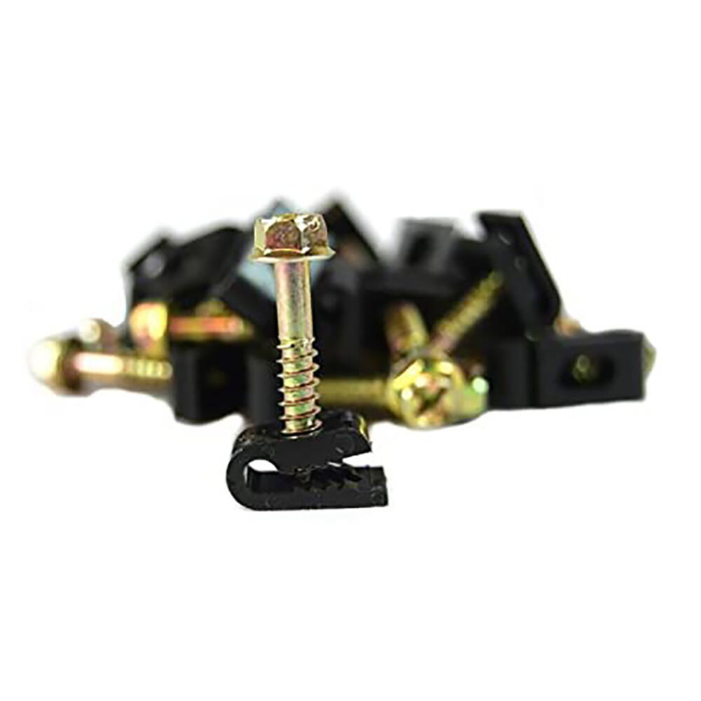 100 Pcs Ground Wire Black Flex Clips with Screw 10 12 14 Gauge GA