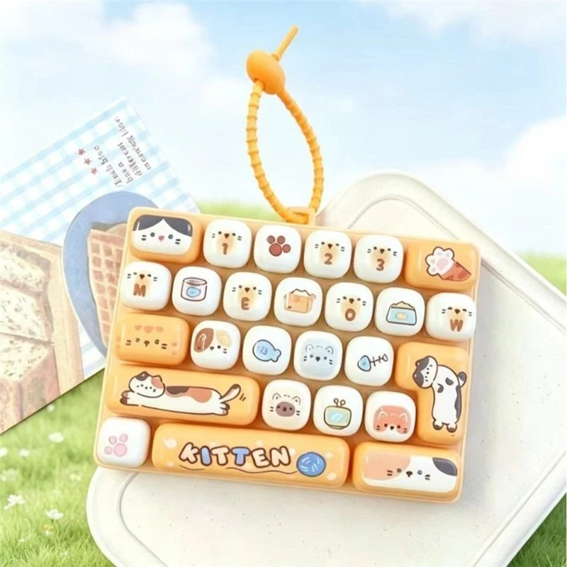 26-Key Clicker Fidget Keychain Anti Stress Keyboard Keycap Toy