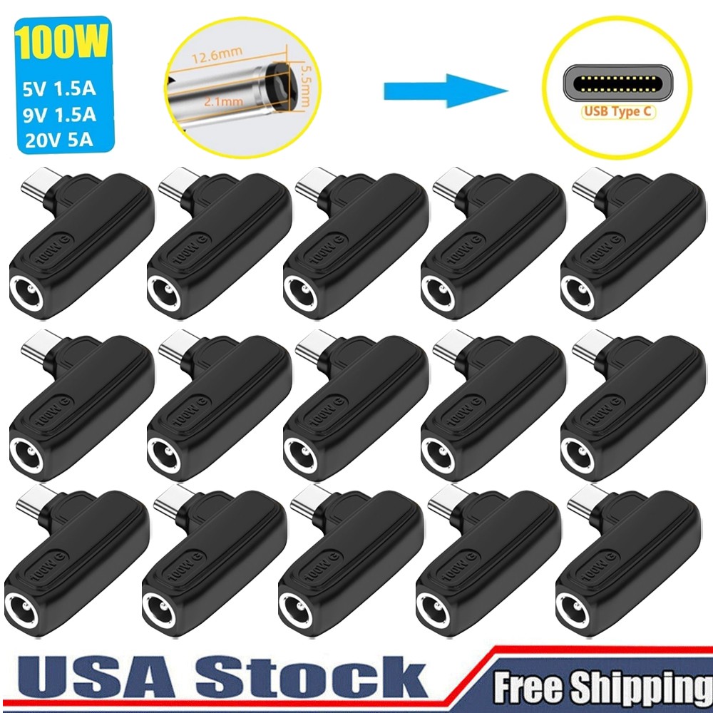 15pc Laptop Charger Converter TO USB Type C PD Power Charging Cable Adapter 5521