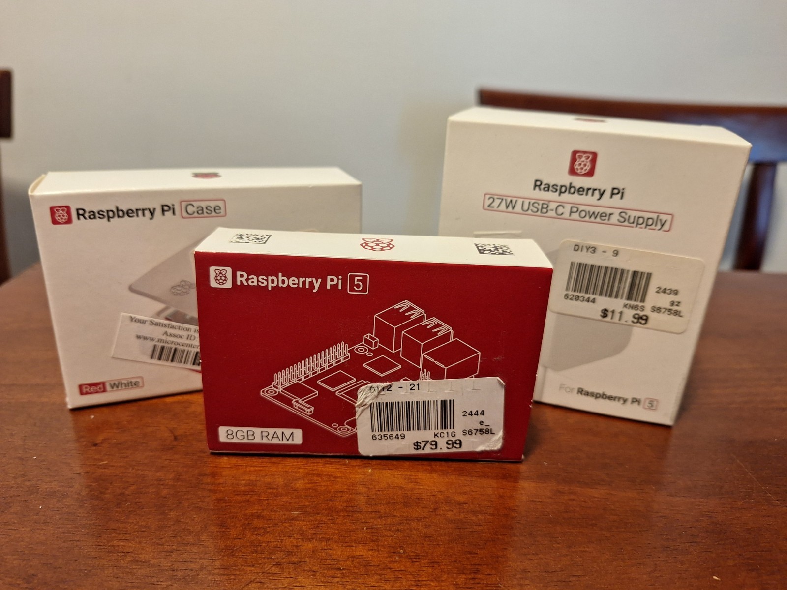 Raspberry Pi 5 8GB RAM - USB Power Supply & Case - All Brand New Factory Sealed