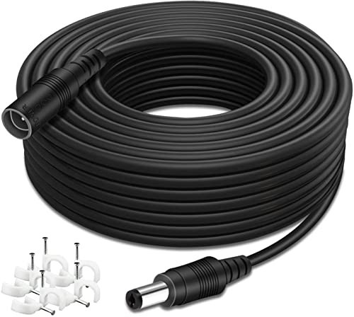 DC Power Extension Cable 33ft, 2.1mm x 5.5mm Plug, 12V Adapter Cord