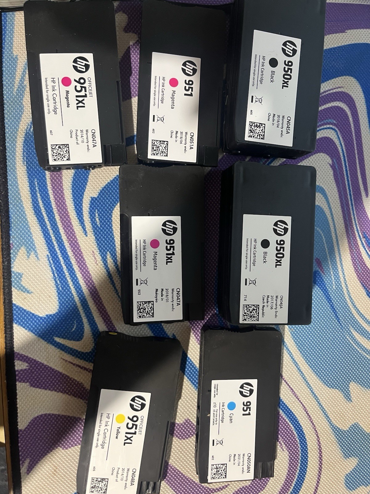 7-Pack HP Genuine 950XL 951XL Ink Cartridges Officejet Black Cyan Magenta Yellow