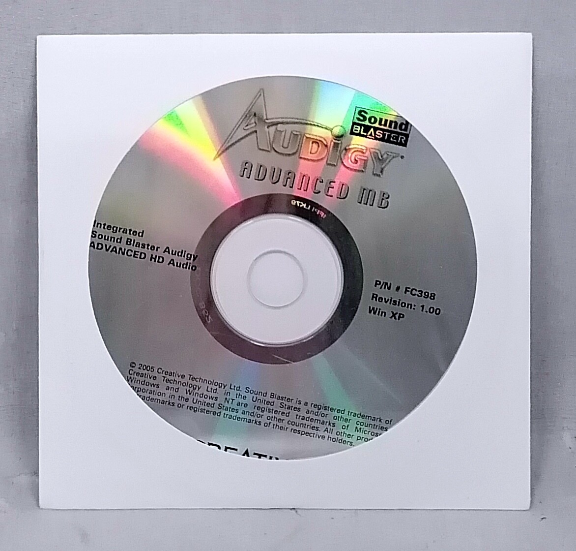NEW Audigy Advanced MB for Win XP CD Rev. 1.00 DP/N 0FC779
