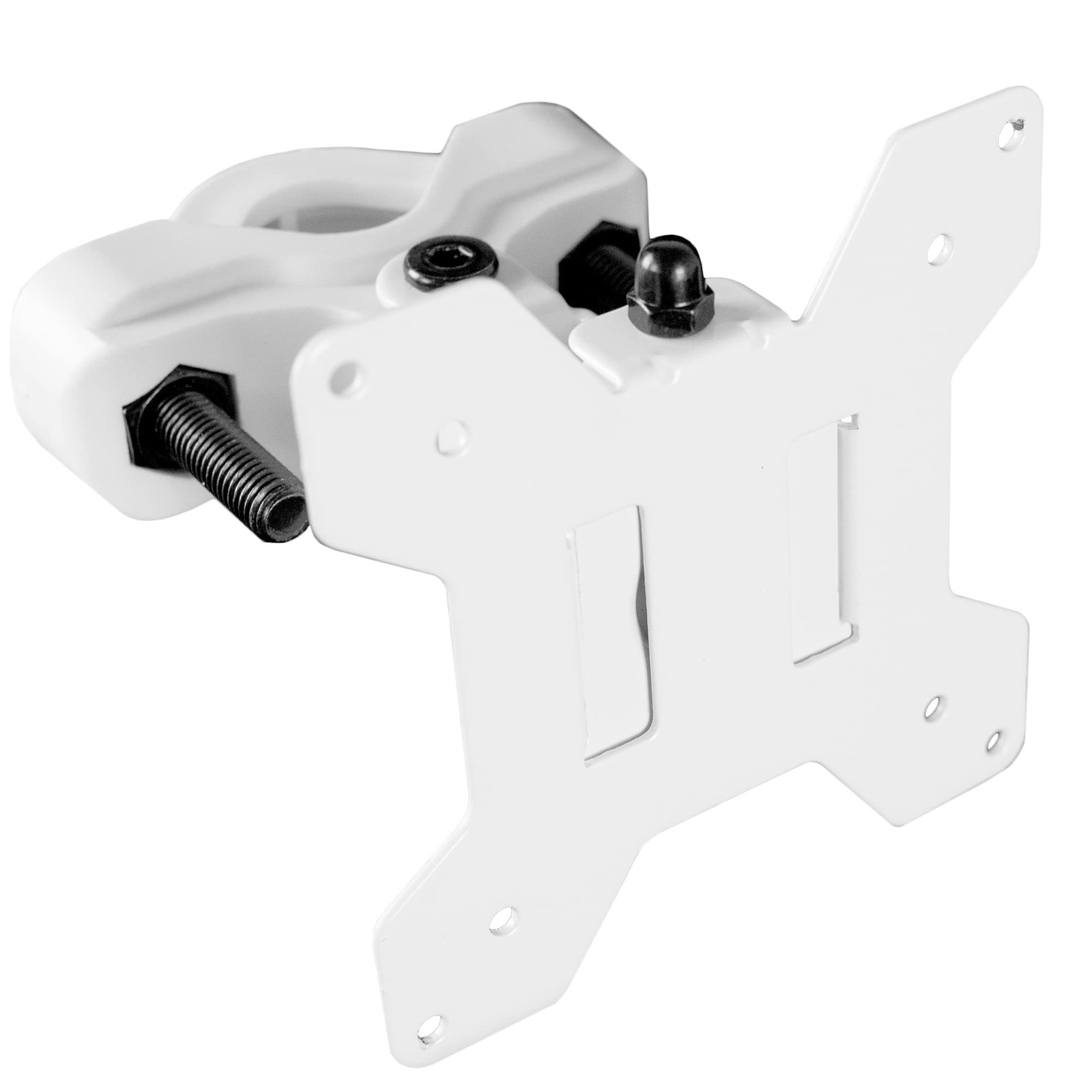 White Steel Universal Bracket Pole Mount Removable VESA Plate Fits Up To 30 In