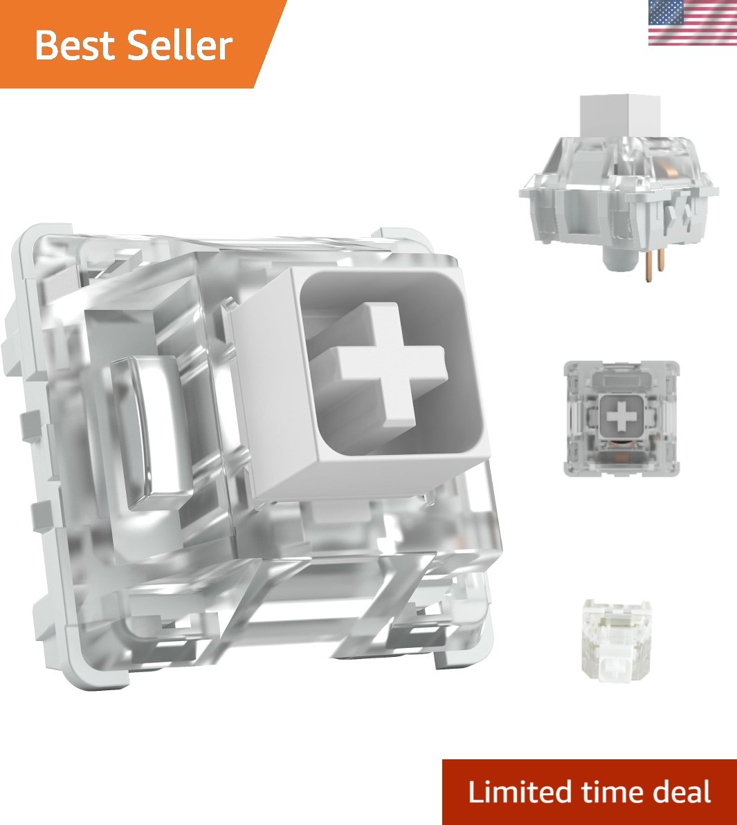 Kailh Box White Mechanical Keyboard Switches: Clicky 120-Pack for Enhanced Ga...