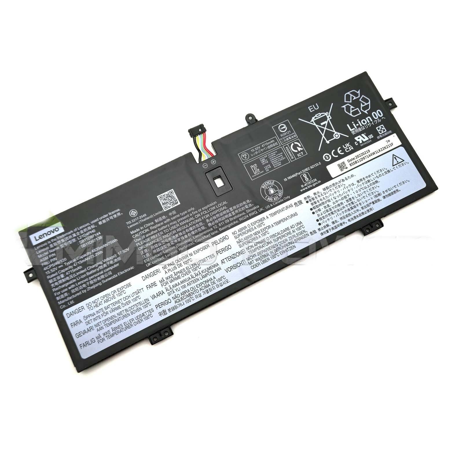 Genuine Laptop Battery L21C4PH0 L21L4PH0 L21M4PH0 Lenovo Yoga 9 14IAP7 14IRP8