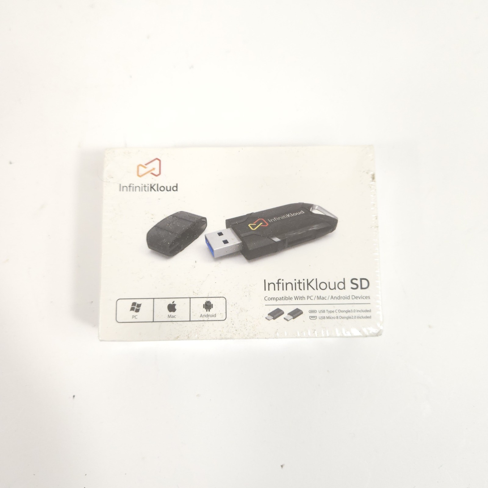 InfinitiKloud SD USB Powered Backup Drive PC Mac Android New Sealed